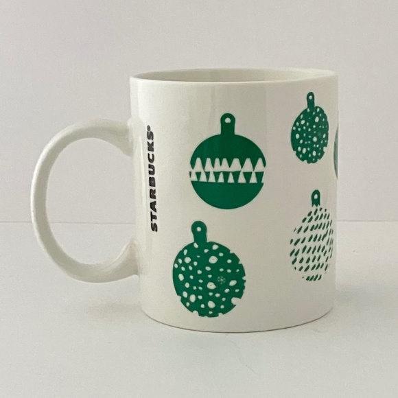Starbucks Other - Starbucks 2016 Christmas Green Ornaments Ceramic Coffee Mug Cup 12 fl oz MINT